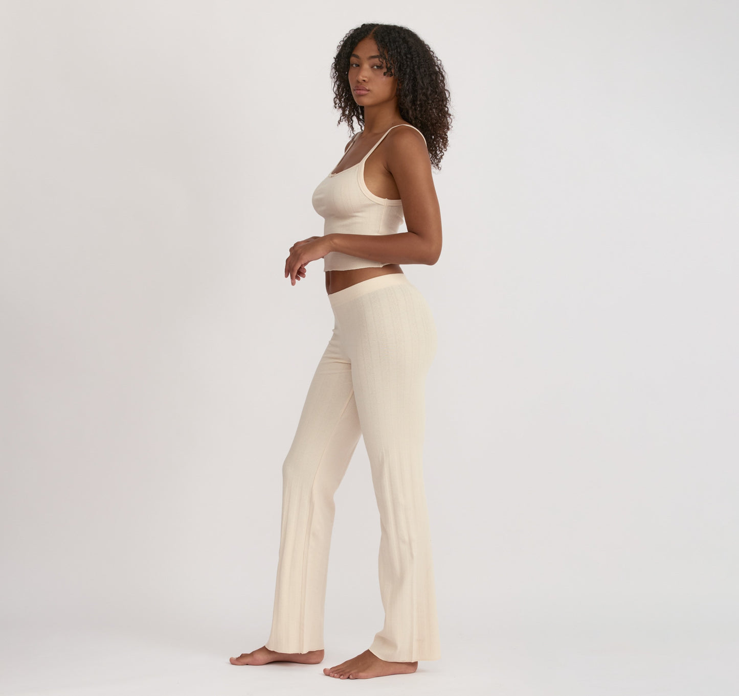 Pointelle Straight Leg Pants
