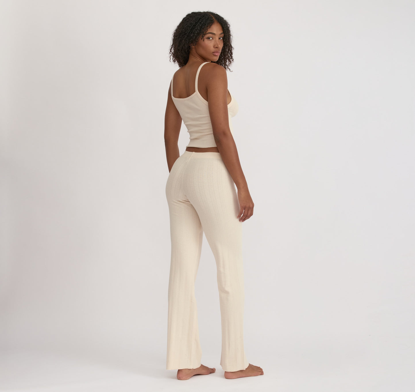 Pointelle Straight Leg Pants