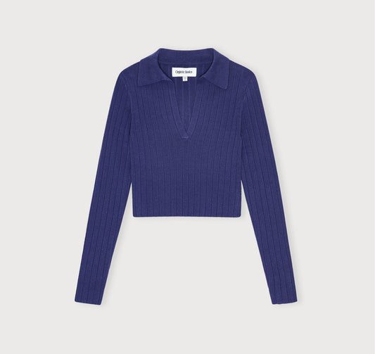 Soft Knit Rib V-Neck Polo