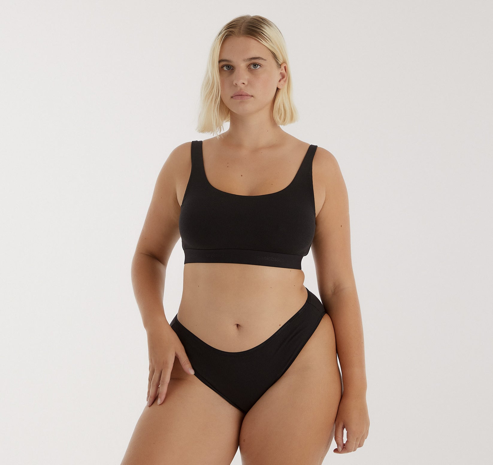 Stretch Cotton Ribbed Round Neck Bra Tank