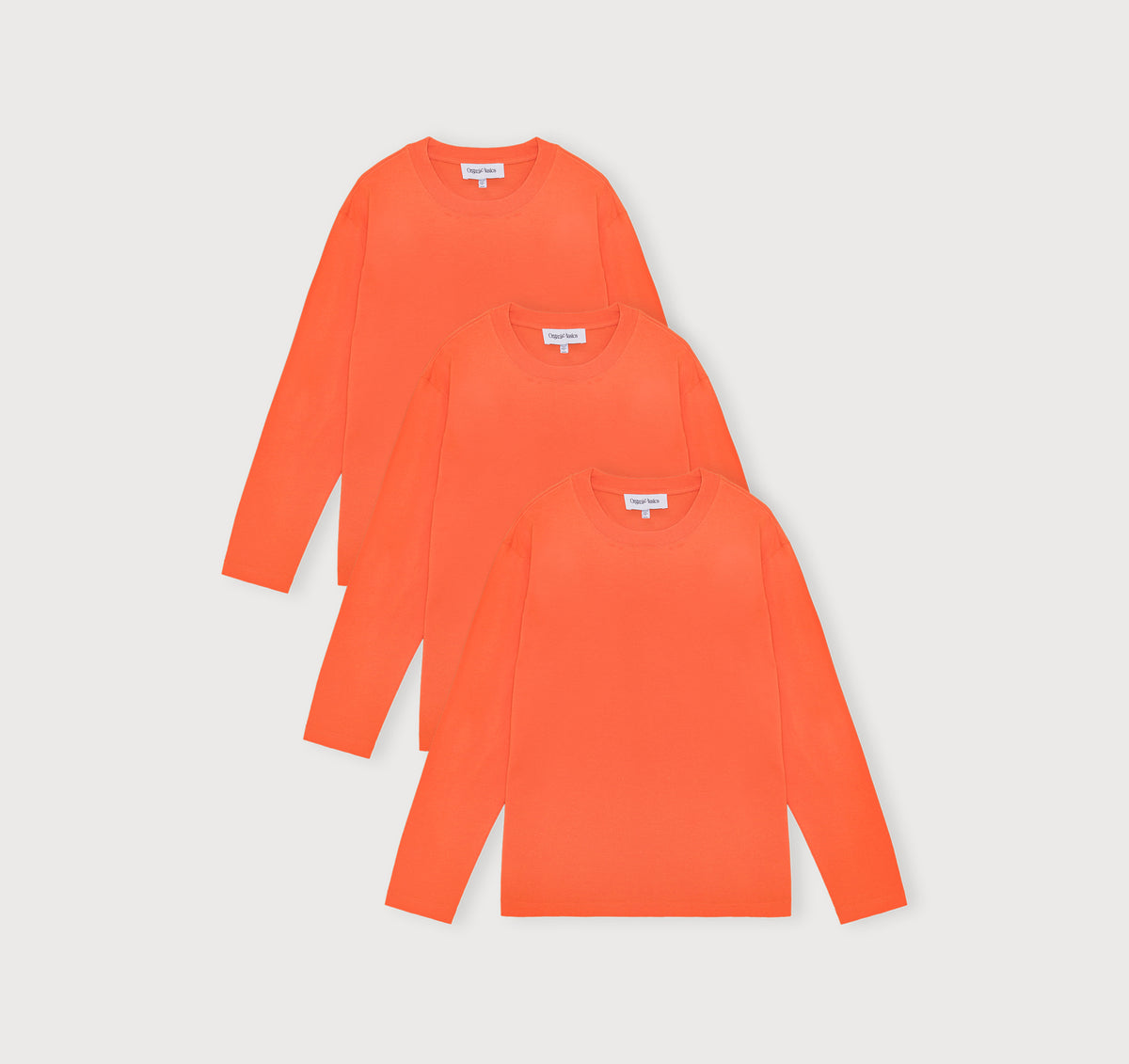 True Heavy Boxy Fit Long Sleeve Tee 3-Pack - Tangerine – organic cotton