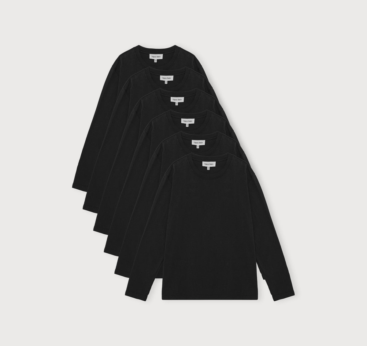 True Heavy Boxy Fit Long Sleeve Tee 6-Pack - Black – organic cotton
