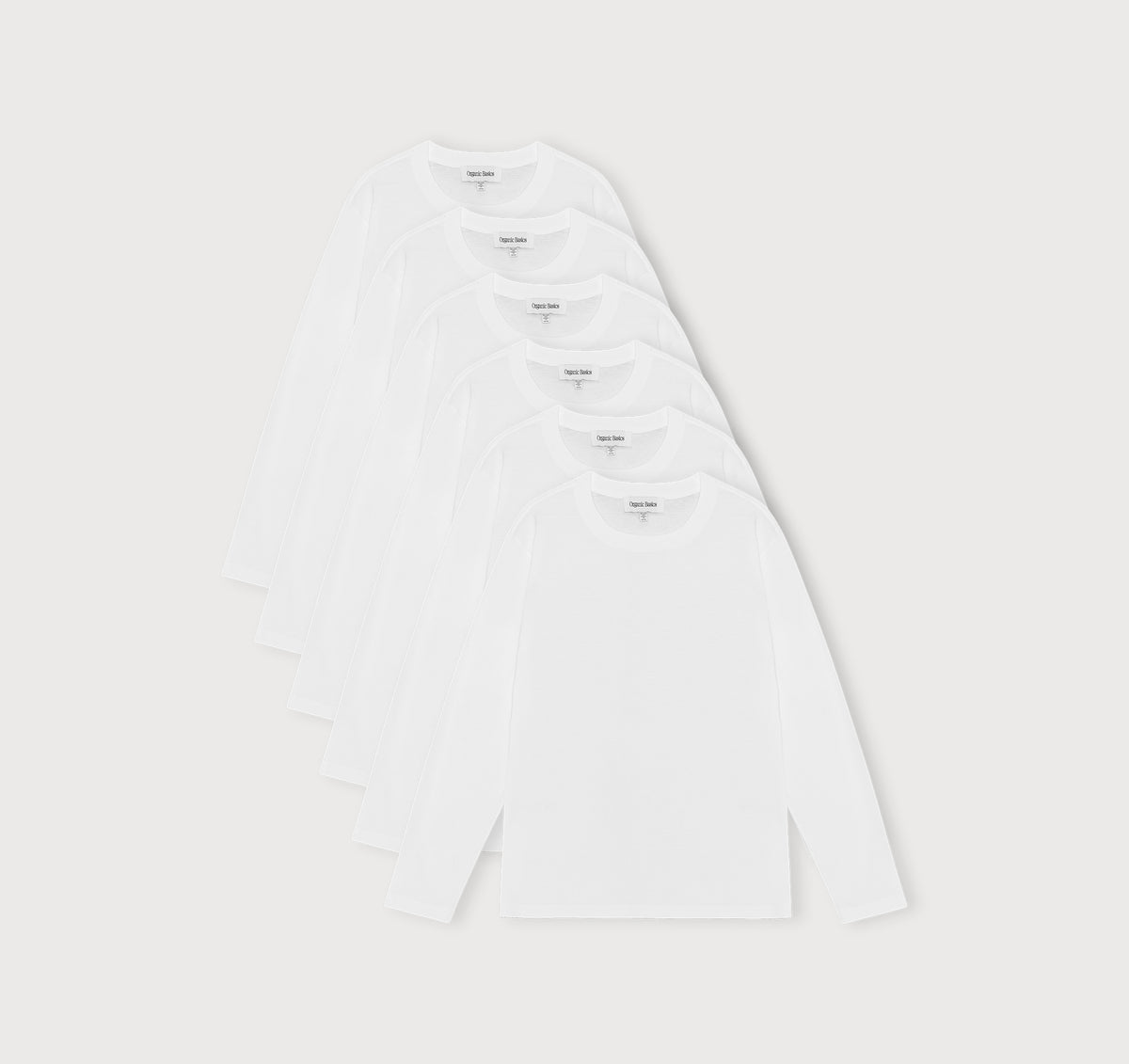 True Heavy Boxy Fit Long Sleeve Tee 6-Pack - White – organic cotton