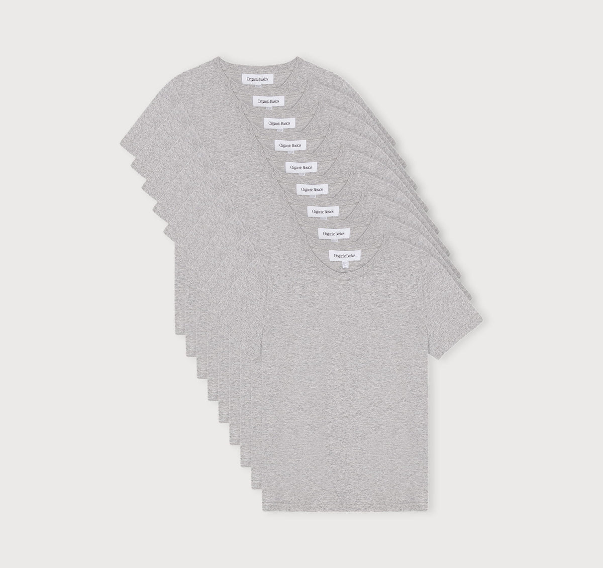 True Regular Fit Tee 9-Pack - Grey Melange – organic cotton