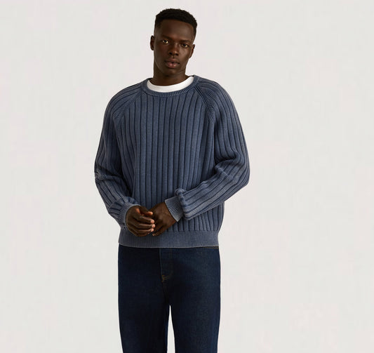 Soft Knit Rib Raglan Sweater