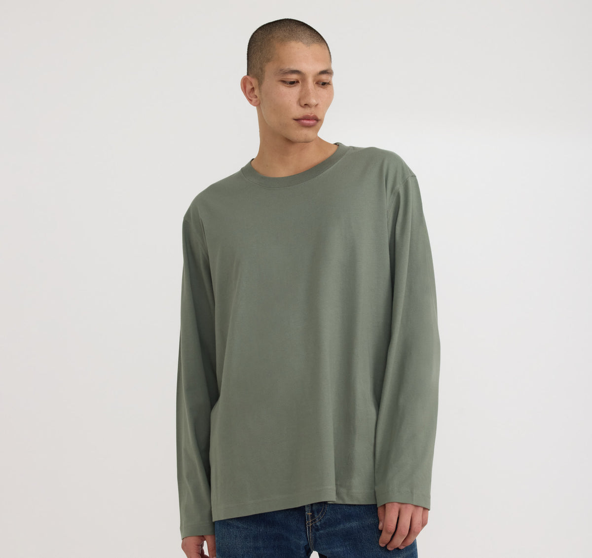 True Boxy Fit Long Sleeve Tee 6-Pack - Seaweed – organic cotton – view 2