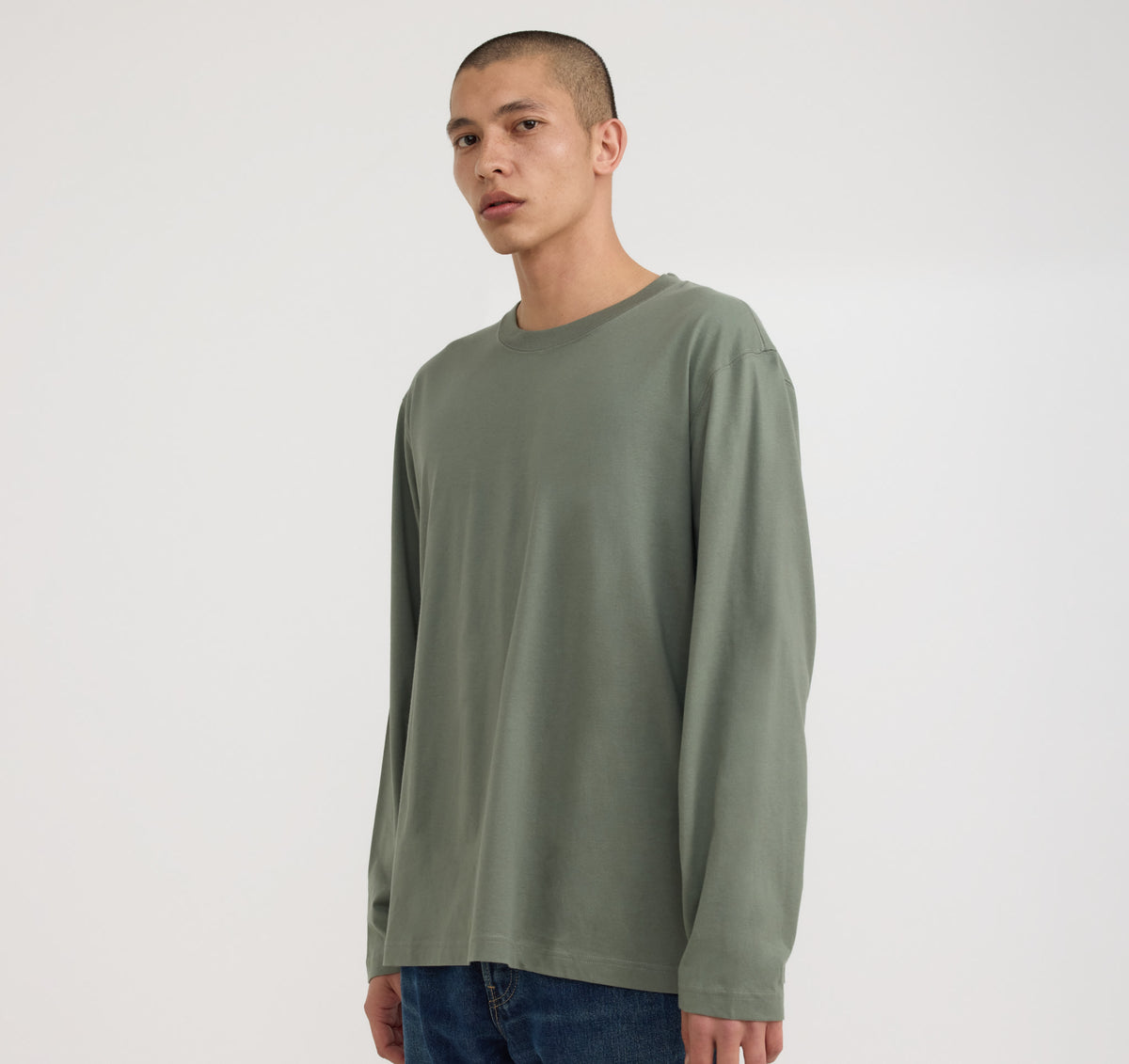 True Boxy Fit Long Sleeve Tee 6-Pack - Seaweed – organic cotton – view 3