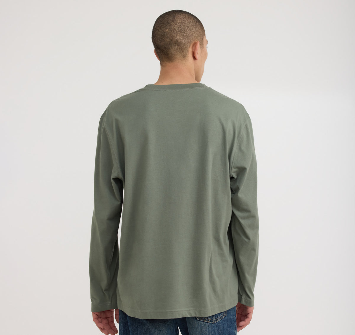 True Boxy Fit Long Sleeve Tee 3-Pack - Seaweed – organic cotton – view 4