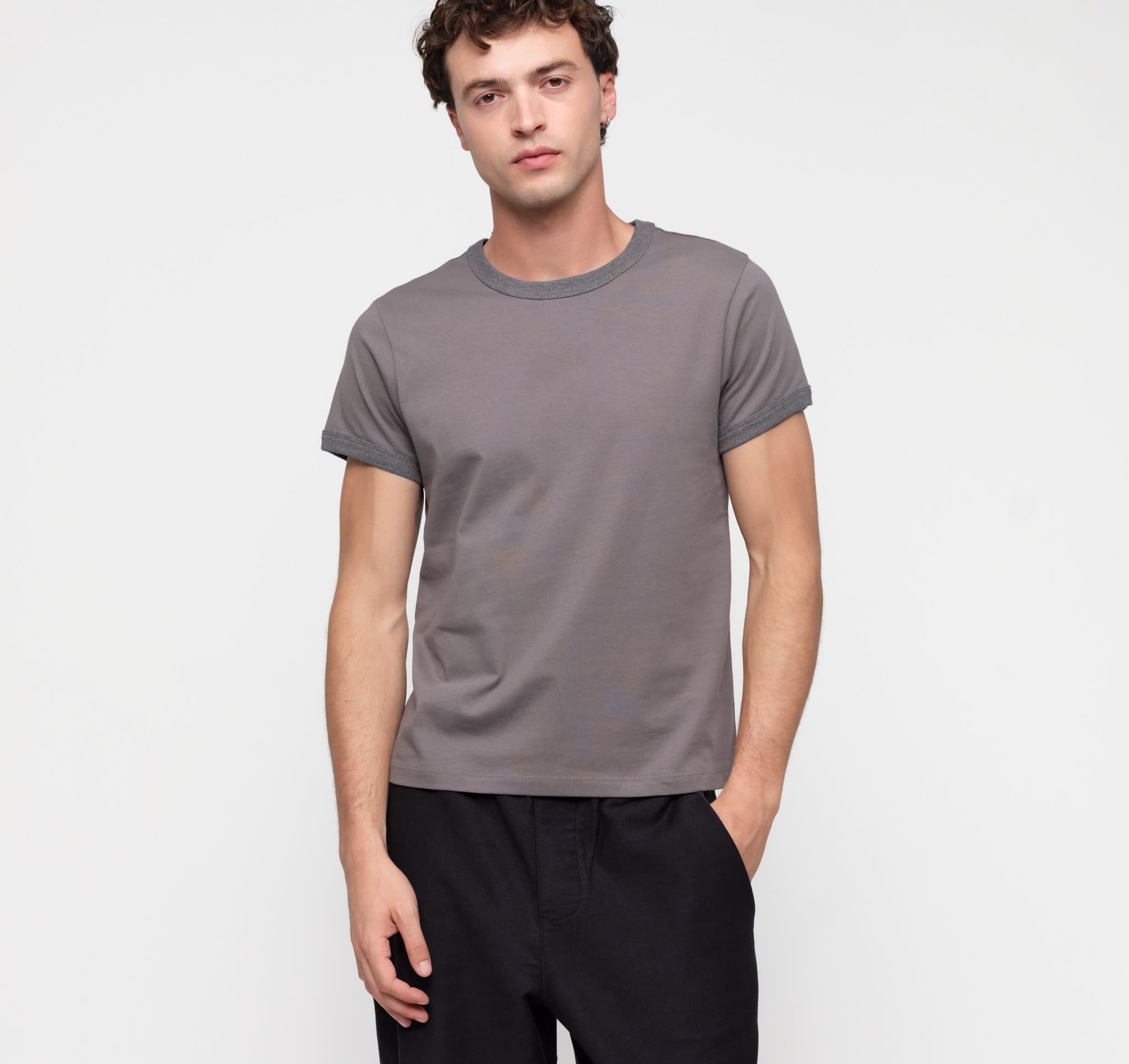 True Heavy Ringer Tee - Pavement | Only €34 | Organic Basics