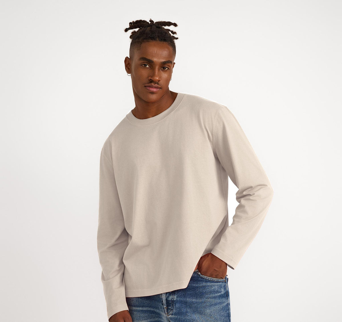 True Heavy Boxy Fit Long Sleeve Tee 6-Pack - Sandstone – organic cotton – view 2
