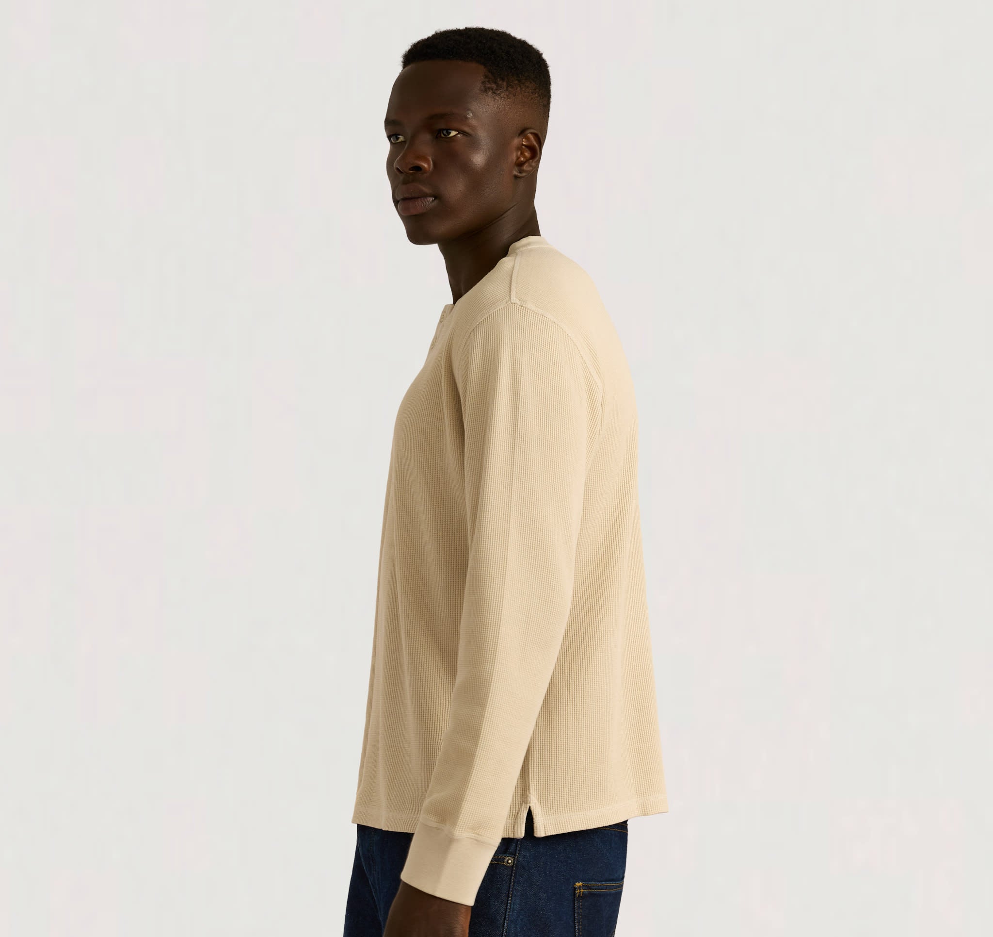 Waffle Henley Long Sleeve | Only € 25 | Organic Basics