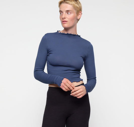 Core Rib Mock Neck Long Sleeve Tee