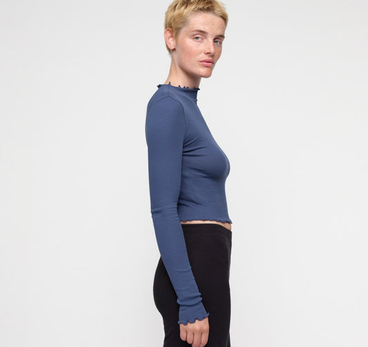 Core Rib Mock Neck Long Sleeve Tee