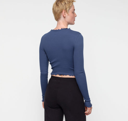 Core Rib Mock Neck Long Sleeve Tee