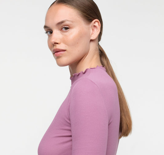 Core Rib Mock Neck Long Sleeve Tee