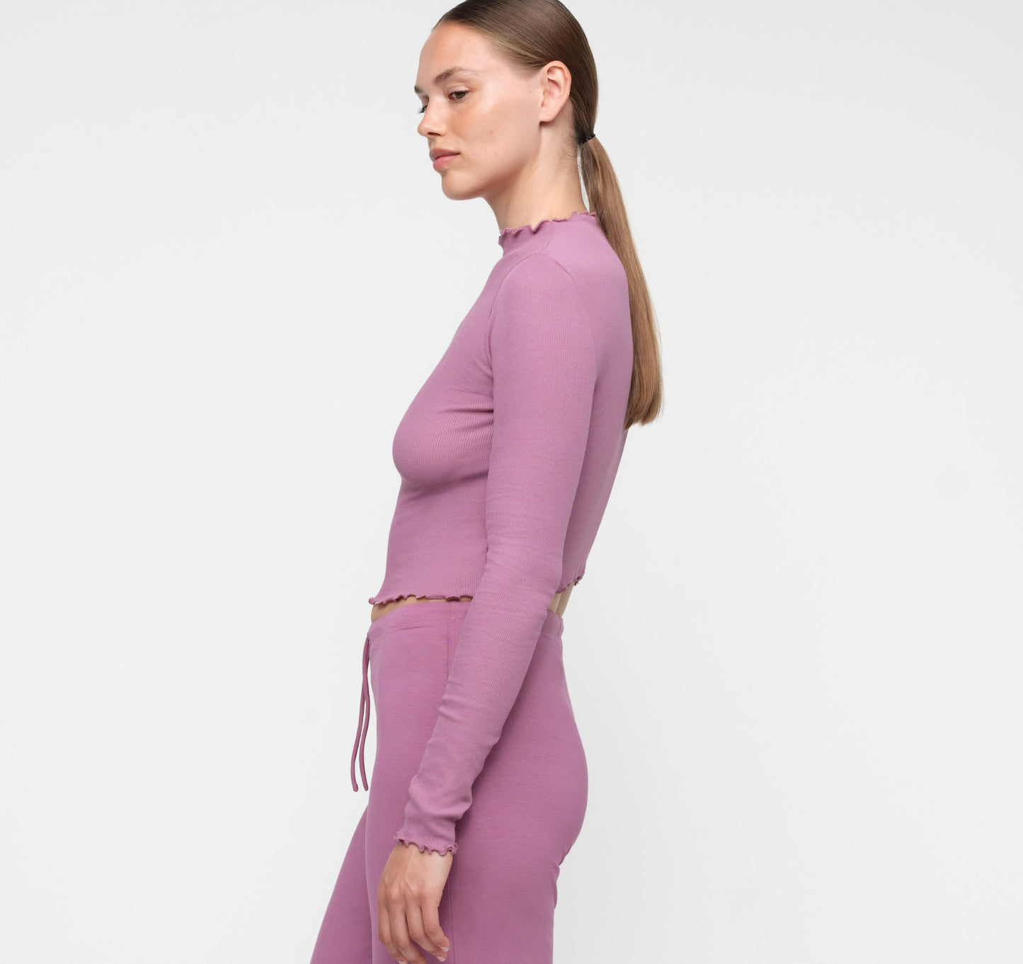 Core Rib Mock Neck Long Sleeve Tee