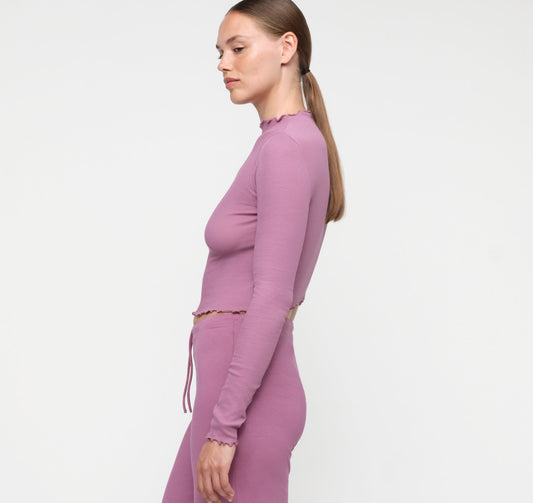 Core Rib Mock Neck Long Sleeve Tee