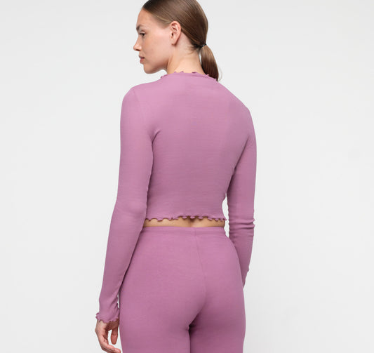 Core Rib Mock Neck Long Sleeve Tee