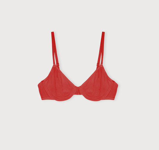 Mesh Unlined Demi Bra
