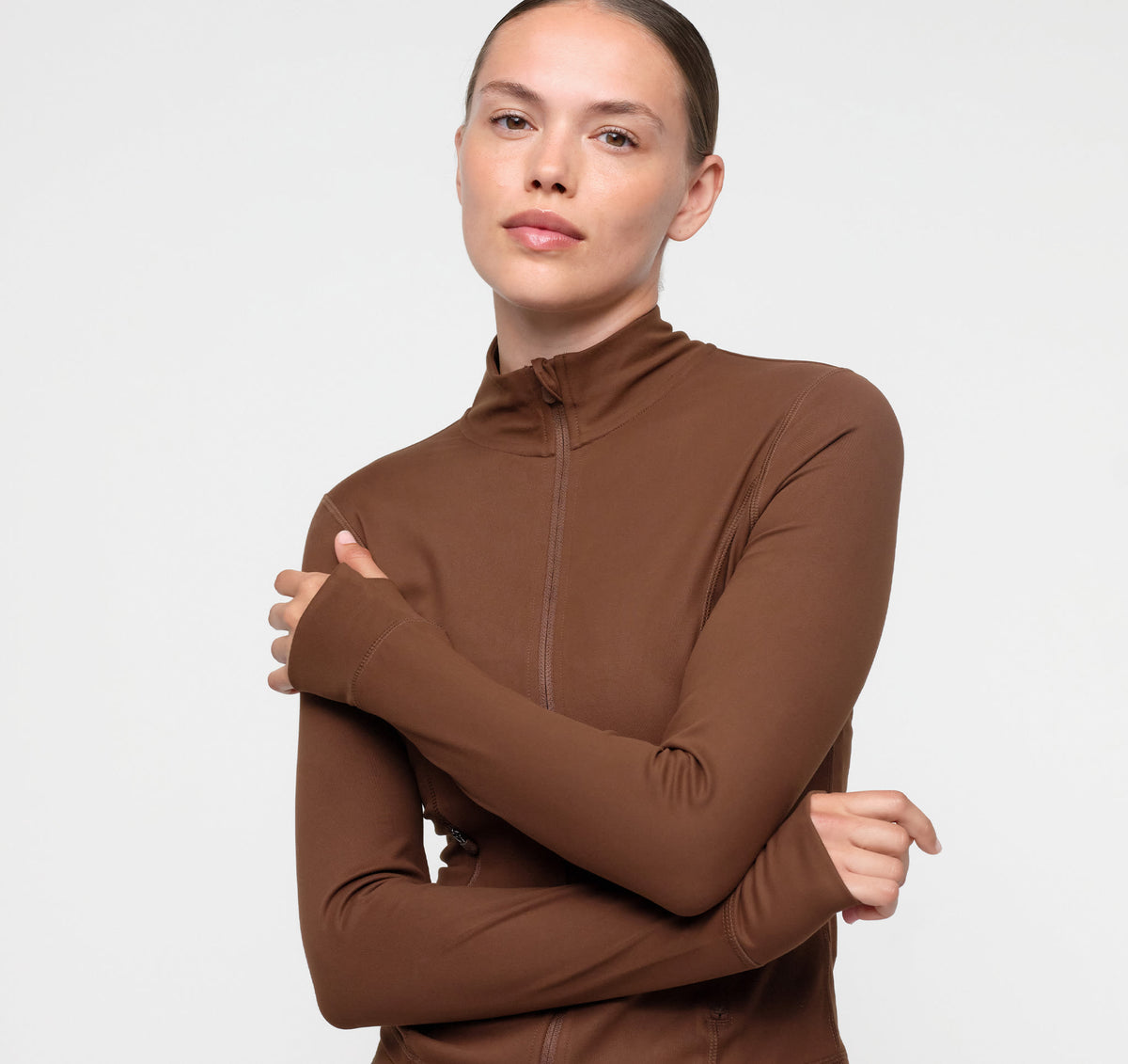 Active Zip Jacket - Walnut – view 2