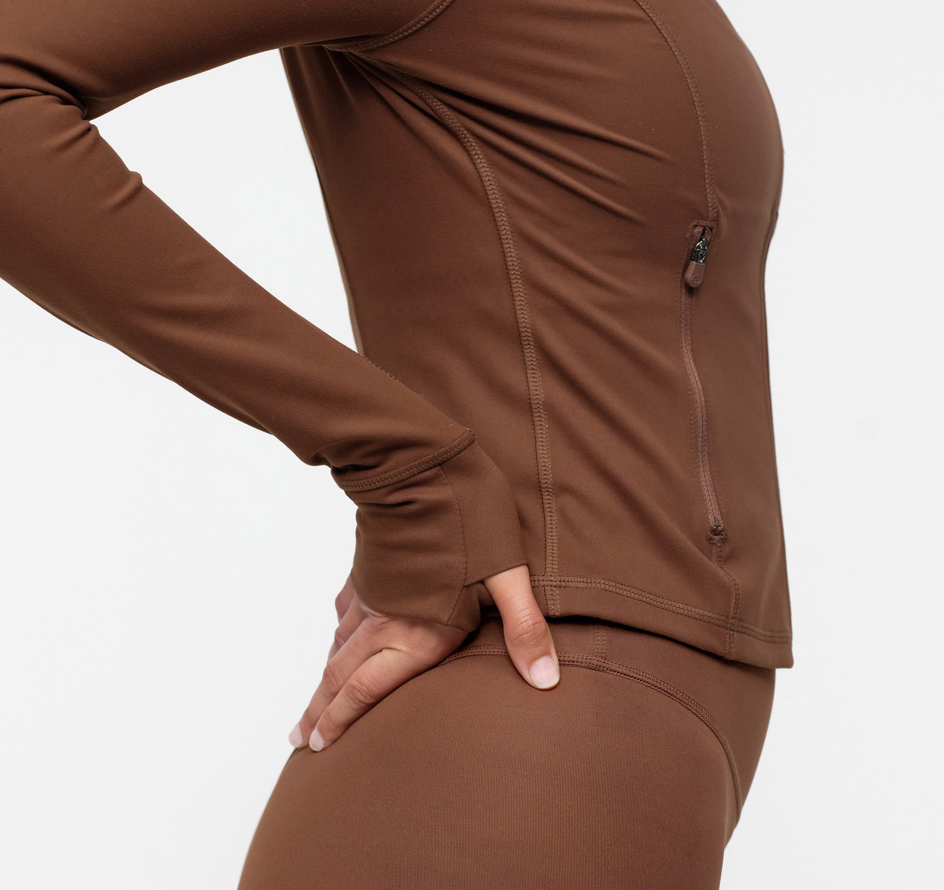 Active Zip Jacket - Walnut – view 3
