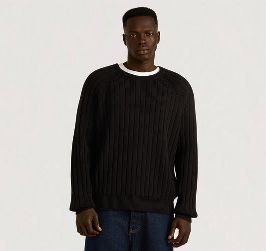 Jersey raglán Soft Knit acanalado