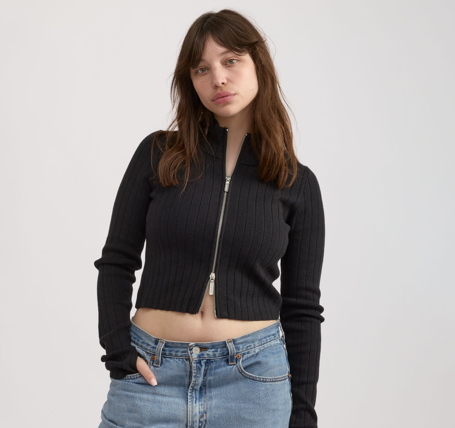 Soft Knit Rib Track Jacket