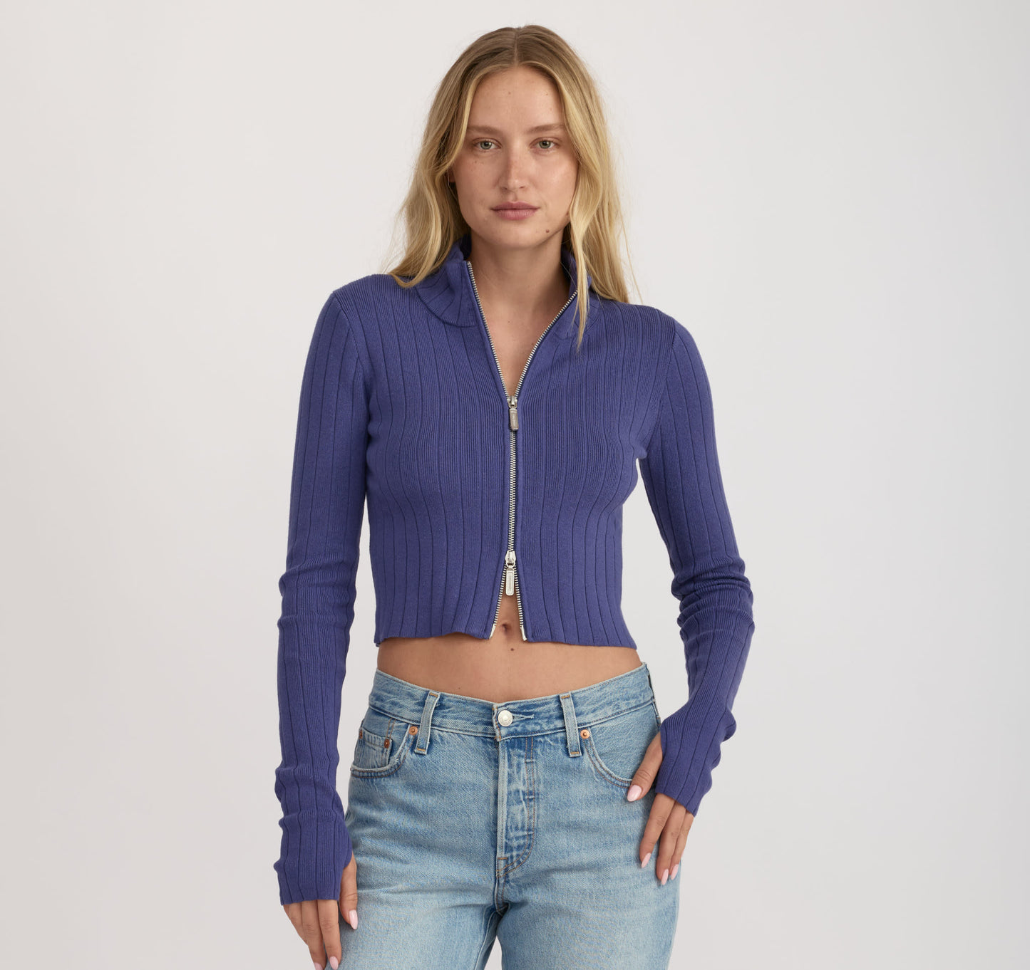 Soft Knit Rib Track Jacket