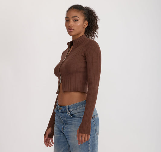 Soft Knit Rib Track Jacket