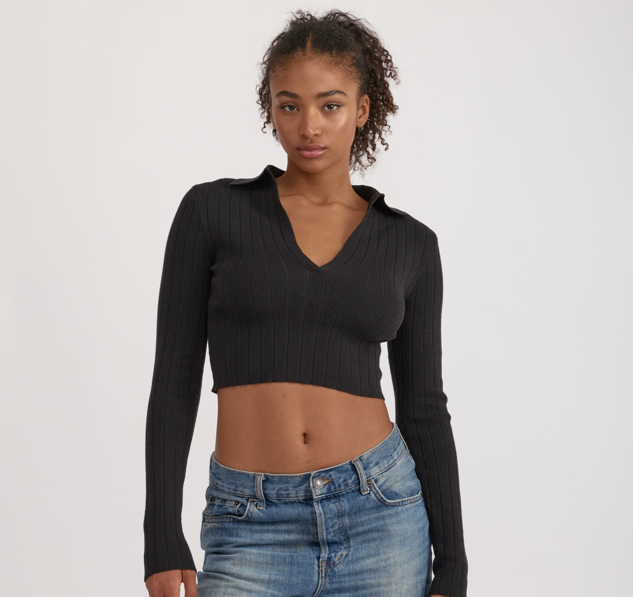 Soft Knit Rib V-Neck Polo | Only € 55 | Organic Basics
