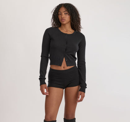 Fine Knit Cropped Cardigan