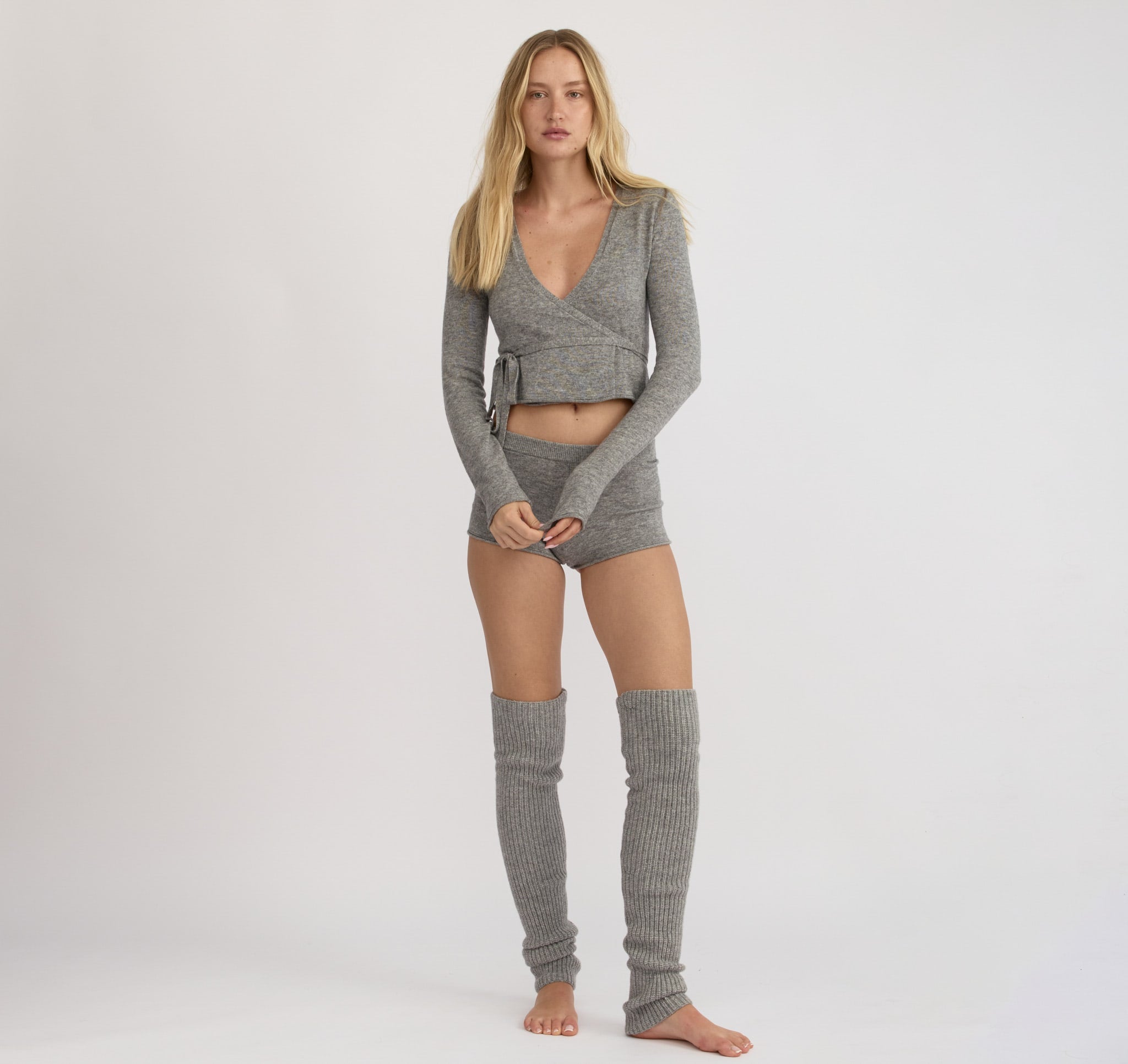 Fine Knit Wrap Cardigan - Dark Grey Melange | Organic Basics