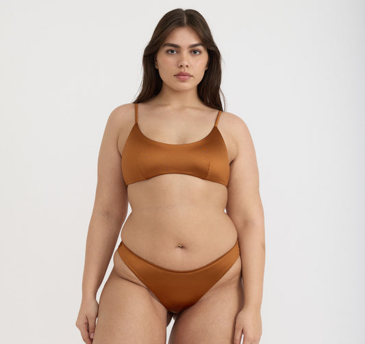 Top de bikini con cuello redondo Solar Swim