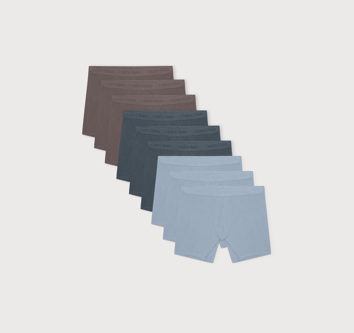 Core Boxer Briefs 9-Pack - Pavement / Thunder / Cloudy Blue – organic cotton