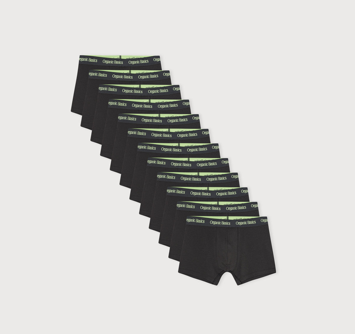 Core Trunks 12-Pack - Black / Spring Green – organic cotton
