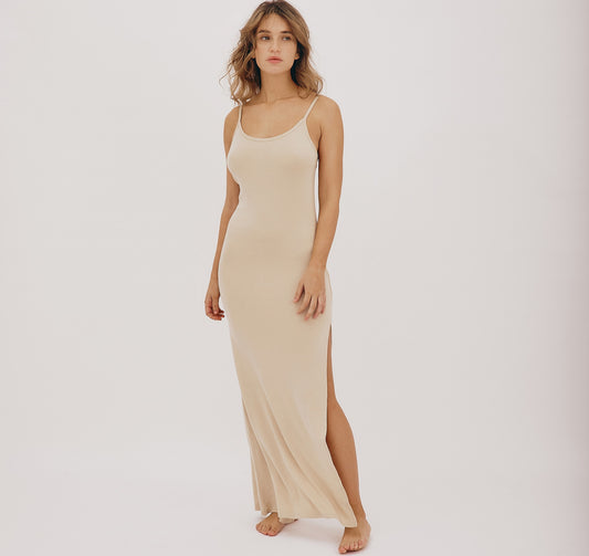 Soft Knit Maxi Slip Dress