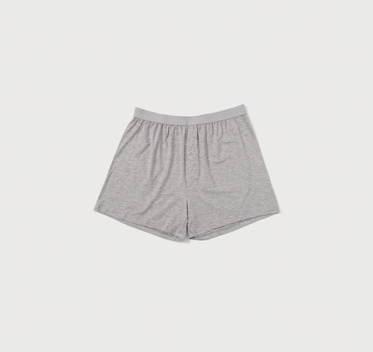 2-pack Pajama Boxer Shorts - Light gray melange/white - Ladies