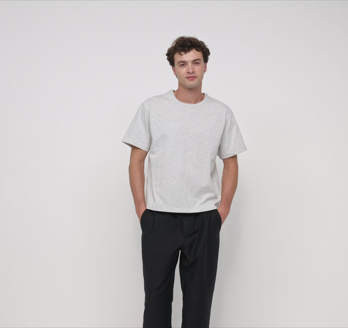 True Extra Heavy Boxy Tee 3-Pack - Misty Grey Melange – organic cotton – view 4