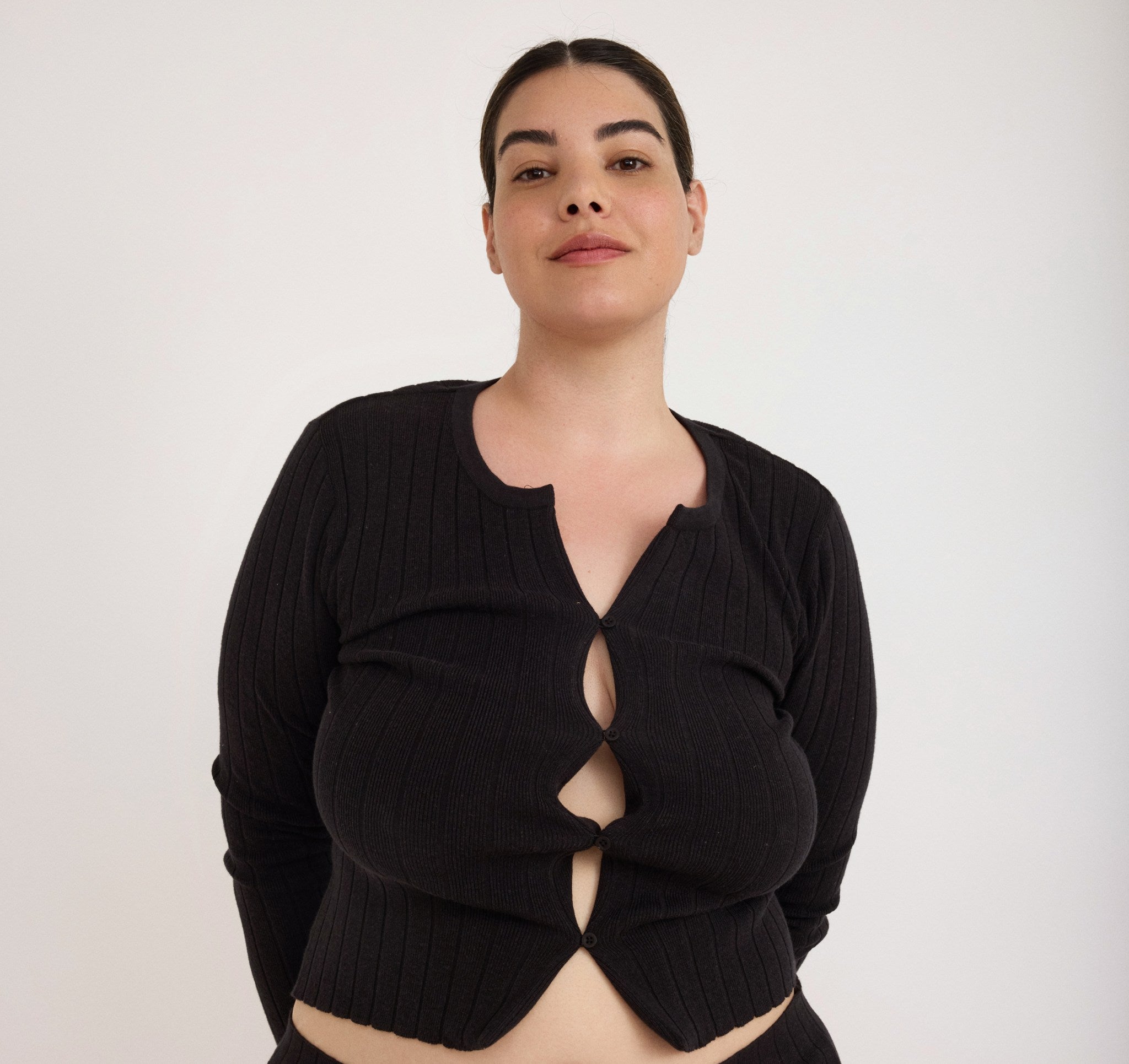 Serena Rib Cardigan - Black