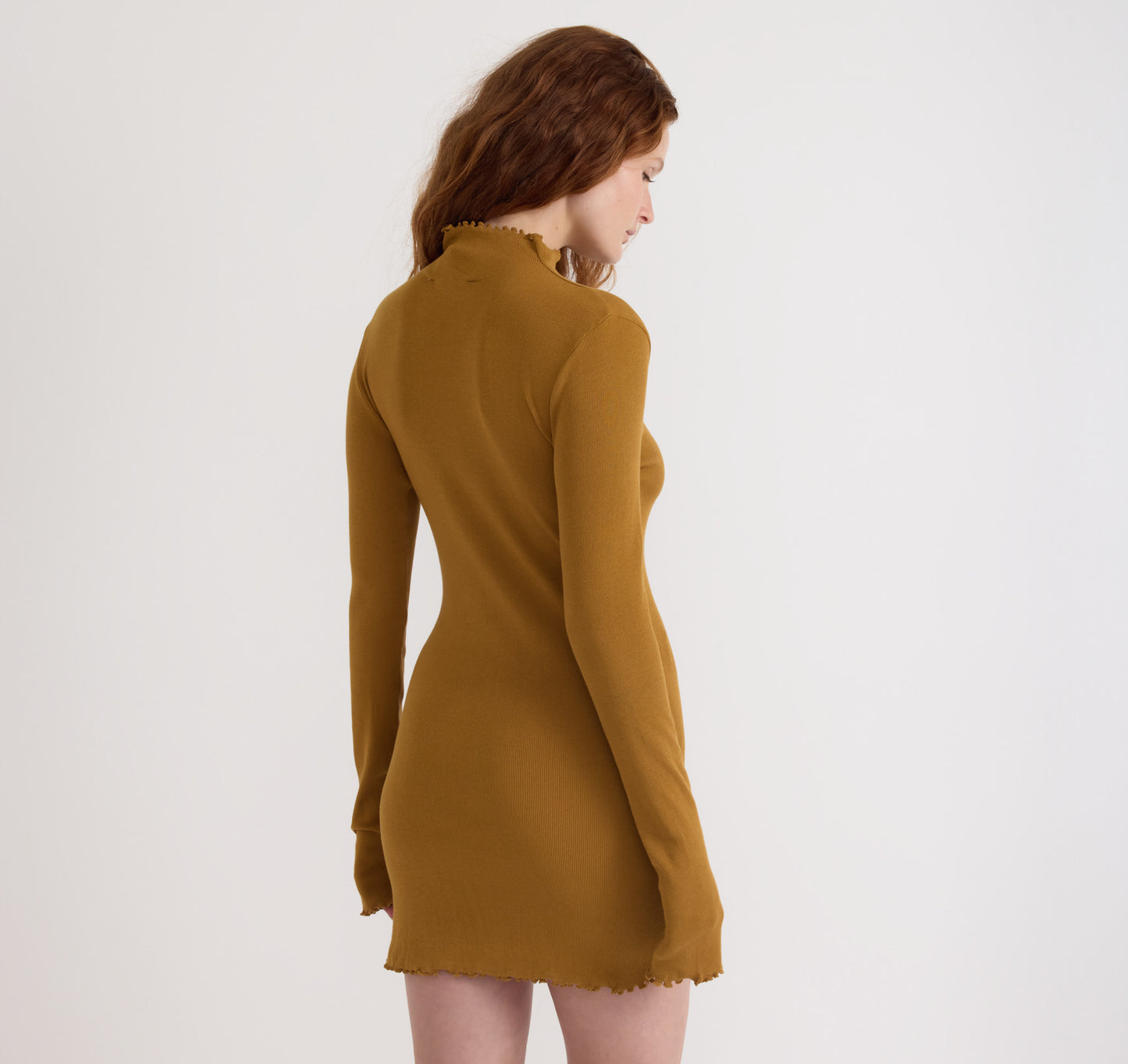 Core Rib Mock Neck Long Sleeve Dress