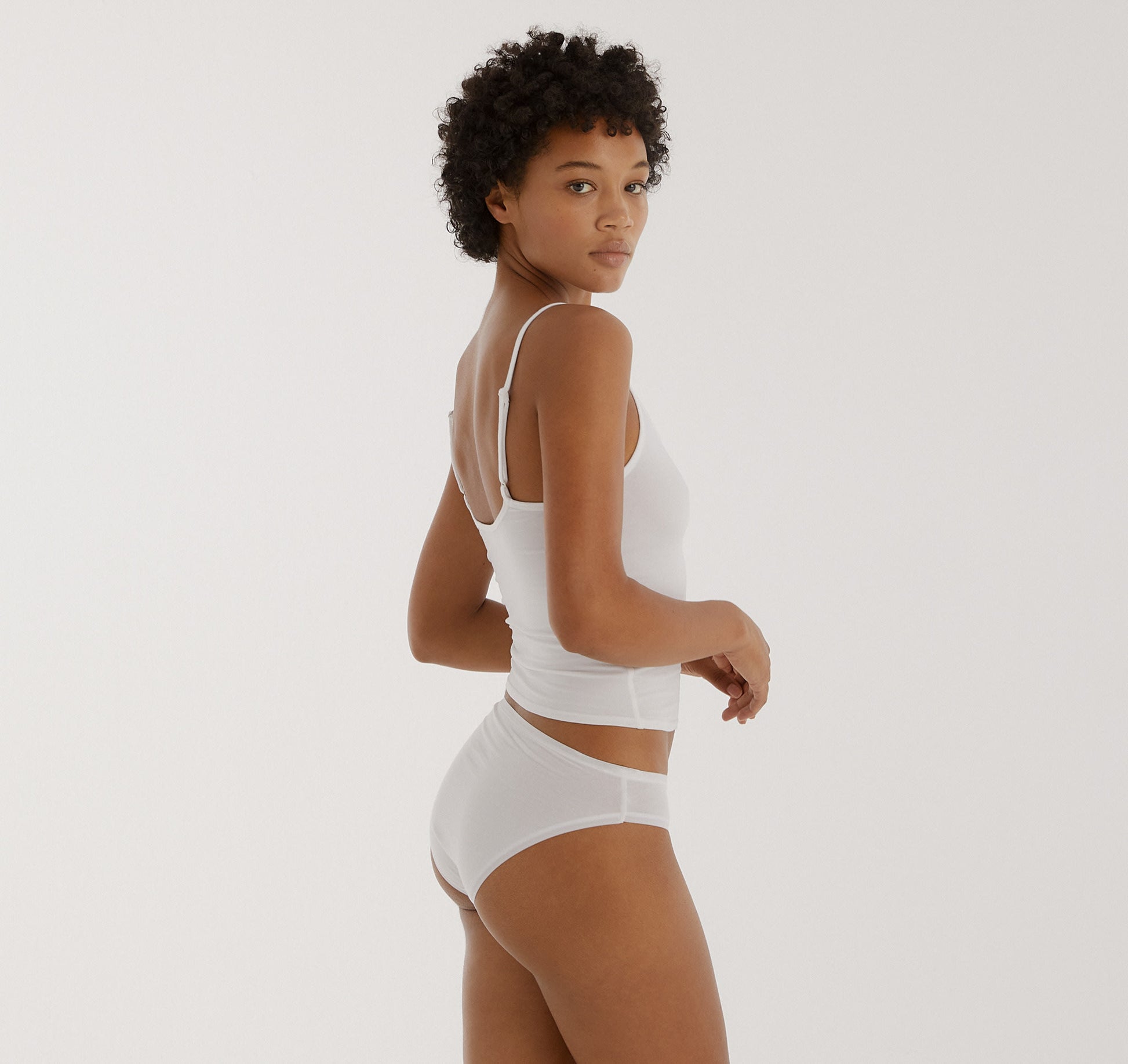 Women's organic cotton mid-waist triangle super elastic panties
