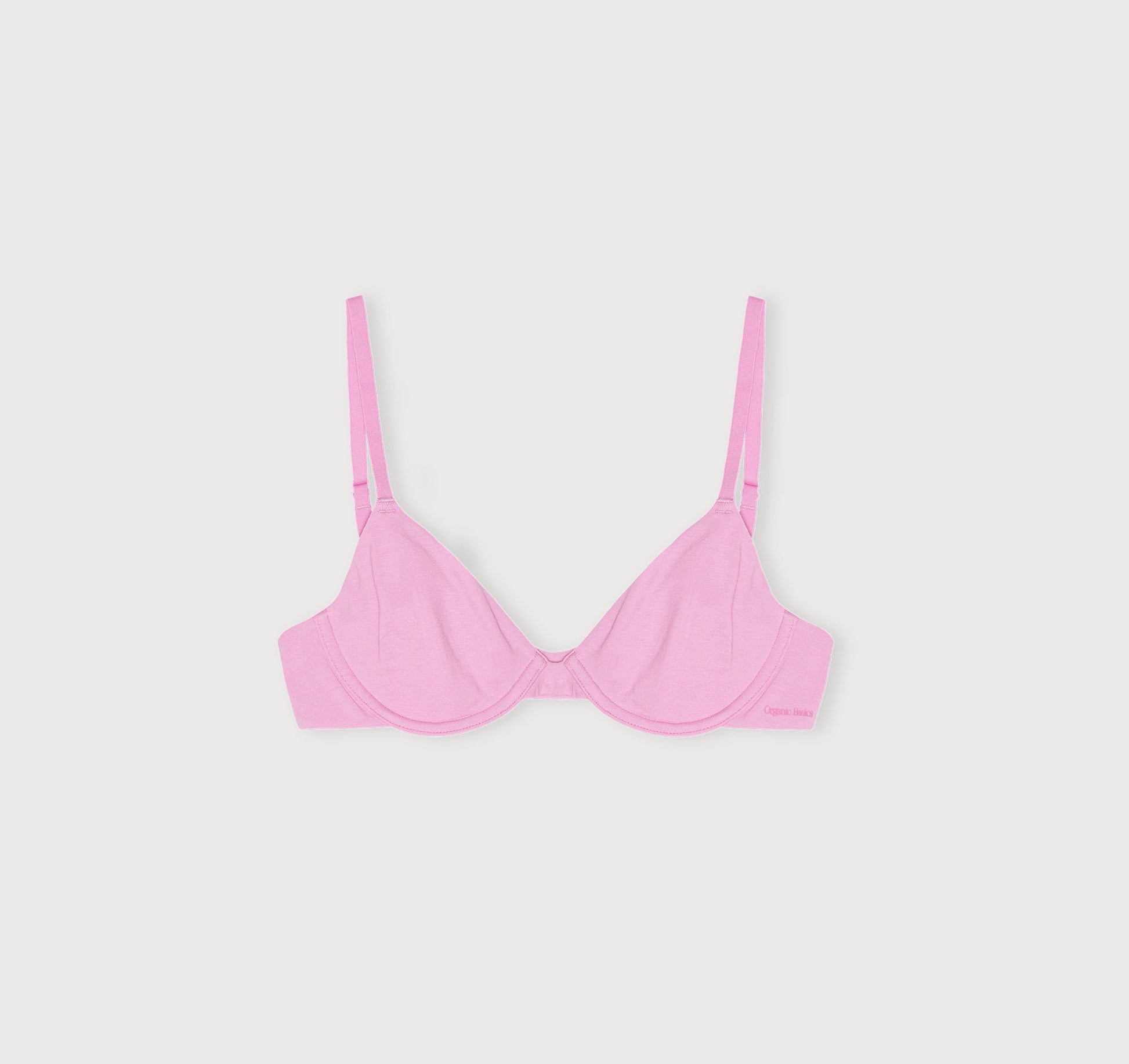 Lightly Lined Demi Cotton Bra - Pink mix