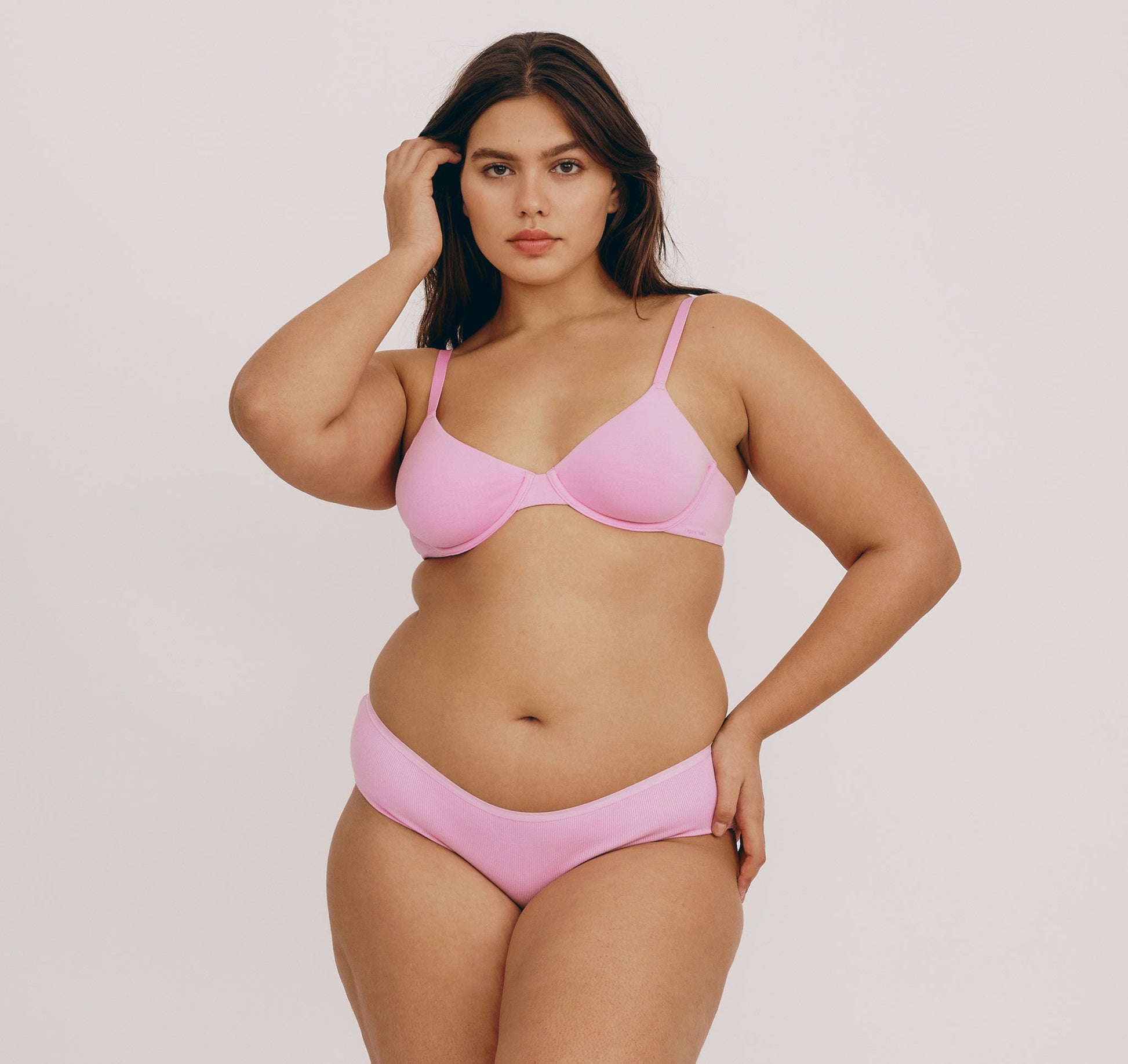 Women's Plus Size Underwire Demi Pink Bra