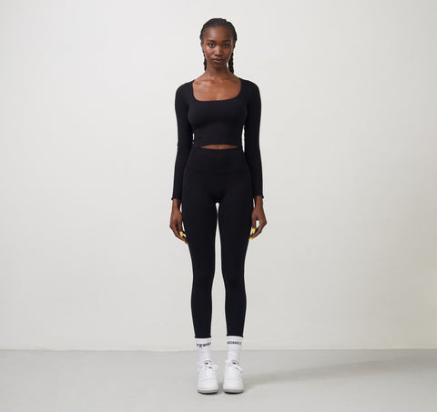 lt;Improved> Organic cotton high-waisted leggings with pockets